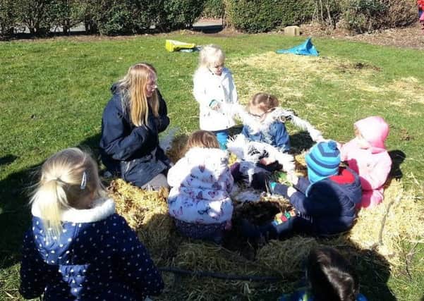 Children nest building at the RSPB Ribble Discovery Centre Fairhaven