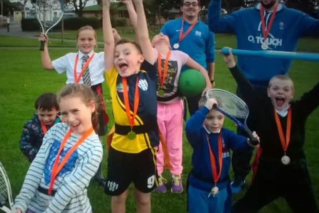 Children enjoying sports at East Pines Park in Blackpool thanks to National Lottery funding