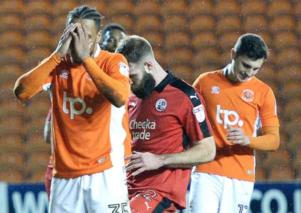 Neil Danns missed from the spot for Blackpool on Tuesday evening