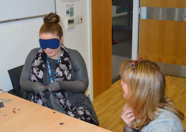 Youngsters from Highfurlong School showed staff at Blackpool Victoria Hospital what its like to live with a disability during a visit