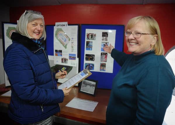 The St Annes Promenade Gardens Friends held a consultation afternoon at the Island Cinema on plans to renovate the old paddling pool.
Local resident Lynda Kenyon (left) fills in a questionnaire, assisted by Alison Levi.