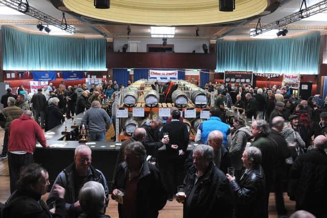 The Fleetwood Beer Festival opened its doors at the Marine Hall this afternoon.
A busy first session.  PIC BY ROB LOCK
10-2-2017