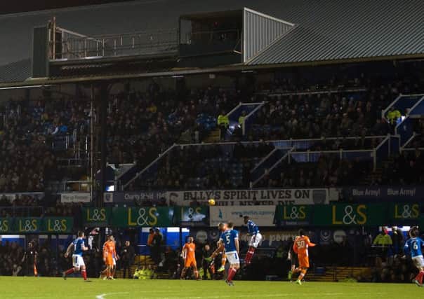 Portsmouth attracted 15,000 fans to Tuesday night's game against Blackpool