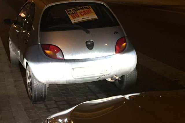 This Ford was seized on the Prom at Blackpool for having no insurance