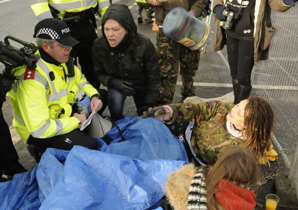 Fracking protesters at Preston New Road