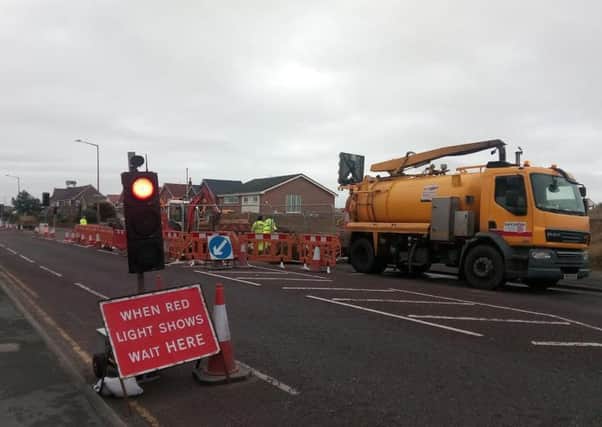 Roadworks on Clifton Drive North, St Annes
