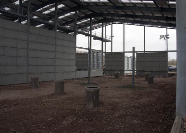 The interior of the new elephant house being built at Blackpool Zoo