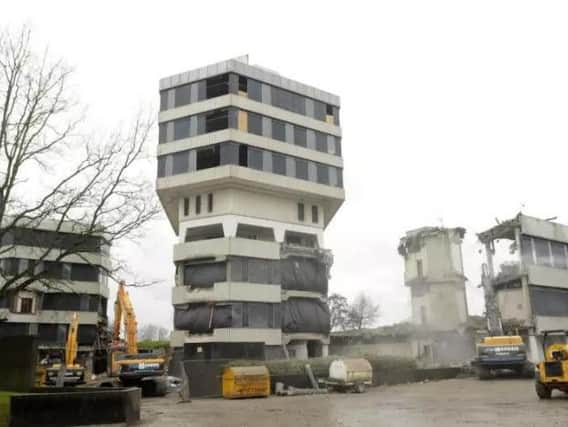 The tower set for demolition