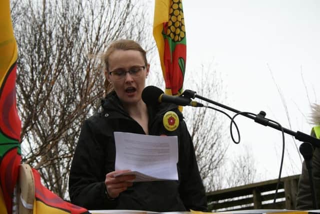 MP Cat Smith at the anti-fracking rally