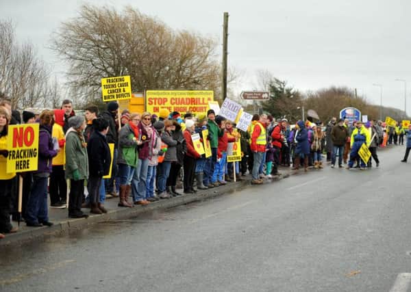 Protesters at the Preston New Road rally