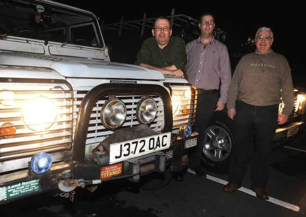 A meeting was held at Blackpool Cricket Club to form the town's first Land Rover Club.
Pictured with their 'Landies' are L-R: Chairman John Coe, Vice Chairman Mark Neath, and Jonathan Ball.  PIC BY ROB LOCK
1-3-2017