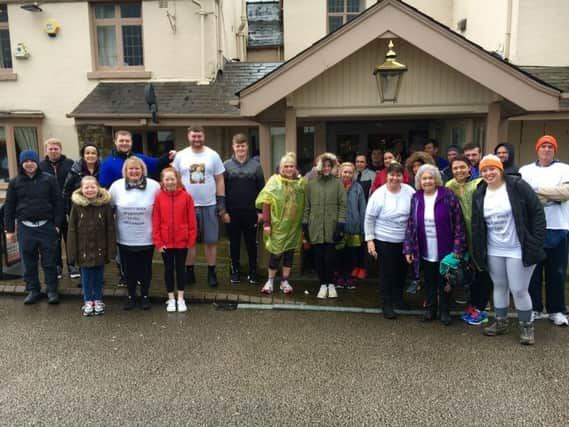 The walkers taking part in the sponsored walk in memory of Eric Mitchinson