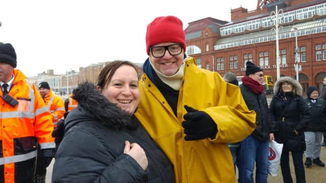 Vanessa Ramsden sent in this photo with Chris Evans during filming for Top gear in Blackpool