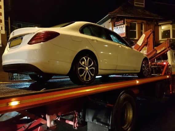Police seized a Mercedes in Blackpool