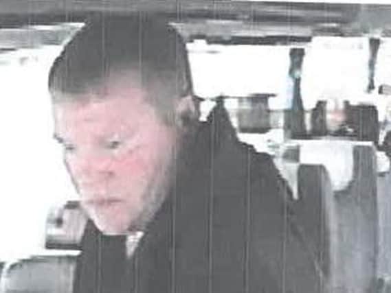The man police would like to speak to following an assault on a rail replacement bus