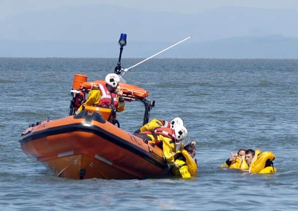 Fleetwood lifeboat crews stage a demonstration rescue