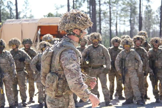 Soldiers from the Duke of Lancasters regiment on a training exercise in America