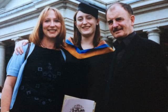 Diana Hamilton with her mum and dad Sally and Dave Naden