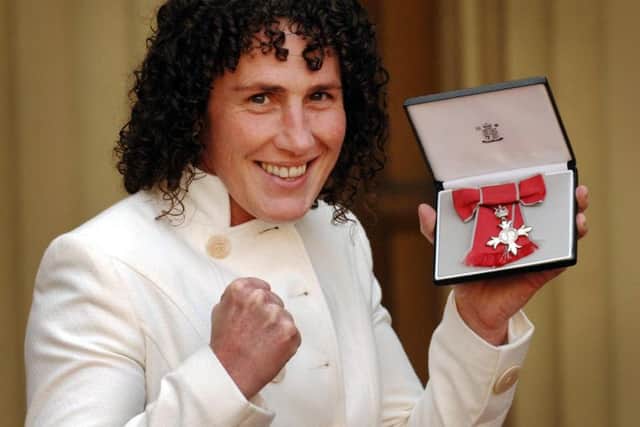 Five times world boxing champion, Jane Couch, after collecting her MBE from the Prince of Wales during an investiture ceremony at Buckingham Palace.