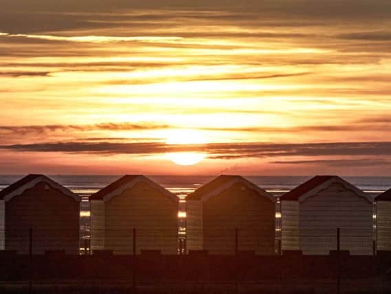 The sun goes down at the beach huts in St Annes (Pic: Donna Clifford)