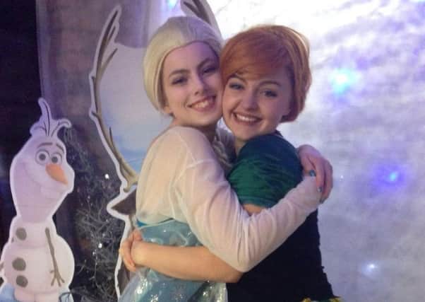 Bethany Burrows (left) and Bessie McMillan (right) as the Snow Sisters