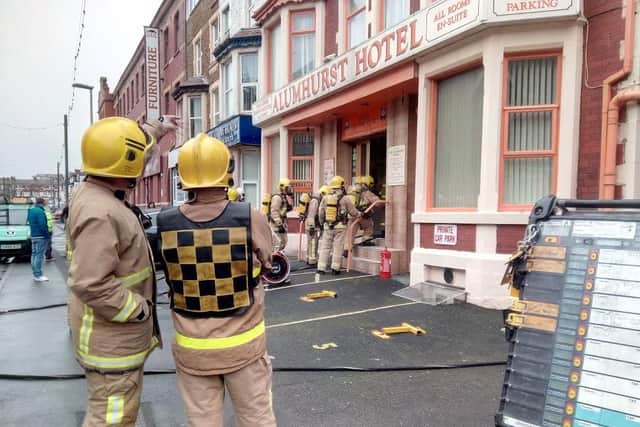 Firefighters are battling a blaze at a hotel onCharnley Road, Central Blackpoolthis afternoon.