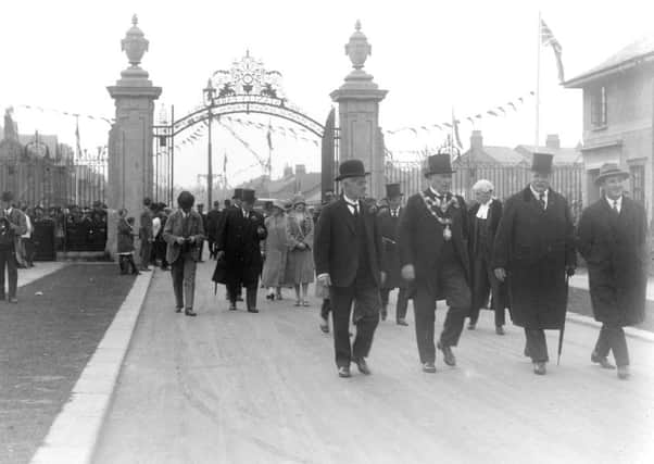 Lost Archives - glass plate negative
Stanley Park Blackpool was opened on October 2nd 1926 by Lord Derby (second from the right).

Historical dated 02/10/1926
Published