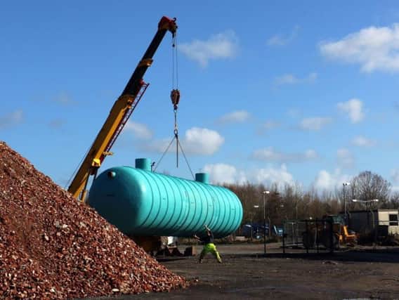 A 55,000 litre rainwater-harvesting tank has been buried beside Blackpool Zoo's new elephant house, and will be used to look after the residents and clean the multi-million pound investment when it opens this summer