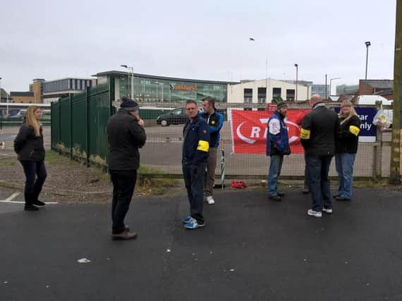 RMT members on the picket line at Blackpool North last week