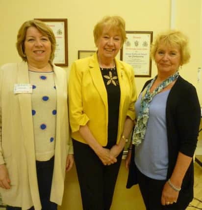 Ansdell and Fairhaven WI meeting. Pictured left to right: Catherine Rigby- member, Judith Scott  Speaker, Anne Butterworth  member