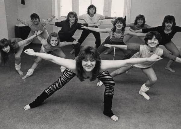 Sue Carter, fitness instructor, with other keep-fit fundraisers, in 1983