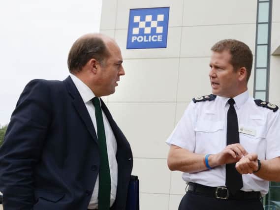 Wyre MP and security minister Ben Wallace MP, pictured previously with Chief Constable of Northumbria Police, Steve Ashman