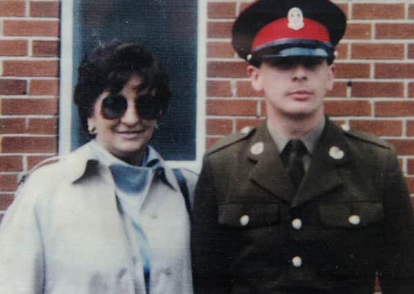 Iain with mum Jean at his passing out ceremony in 1986