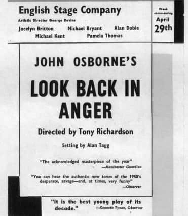 Advert in The Gazette for Look Back In Anger