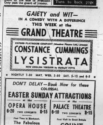 Not very often you would see Lysistrata and Count Basie on the same advert space in The Gazette!