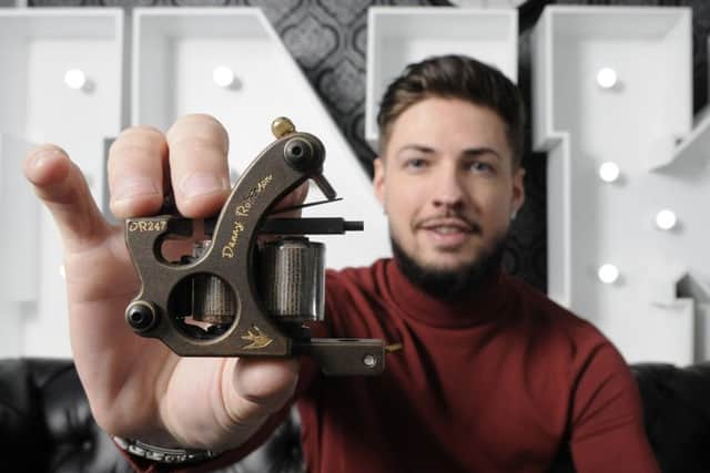 Danny ownes the Tattoo Lounge and  has designed and manufactured his own line of tattoo machines