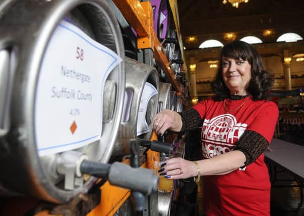 Blackpool Beer and Cider Festival at the Winter Gardens.  Pictured is Ann Shawcross.