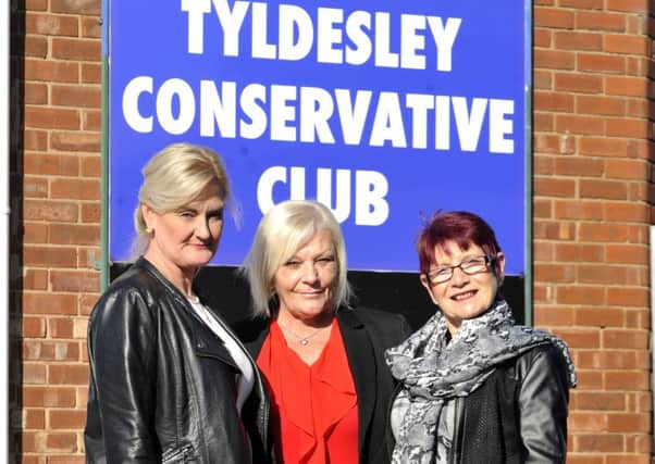 (L-R) Amanda Mitchell, Ellen Whitely and Irene James outside the Tyldesley Conservative Club in Blackpool, Lancs., All three women have been paid altogether Â£35,000 in damages by the club. See SWNS story SWSEXIST; A TORY social club must pay out Â£35,000 after sexists allegedly branded women members a witch and a cow  and prevented them joining the committee. Three women were awarded damages after a landmark legal challenge against the Conservative club. They say one committee man told a fellow male member that women would never serve on the committee as long as he had a hole in his a**e. Irene James, 67, also says she was told: Youre as welcome at this club as a turd at a wedding. Retired nurse Irene, housewife Amanda Mitchell, 45, and greengrocer Ellen Whiteley, 57, won an out-of-court settlement which included Â£3,000 Â­damages for each woman plus costs.
