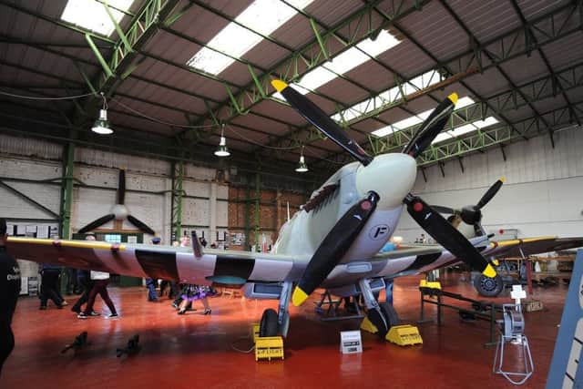 Blackpool Air Museum, housed in Hangar 42 at the airport, opened for the first time today.
The museum's Spitfire. PIC BY ROB LOCK
26-3-2017