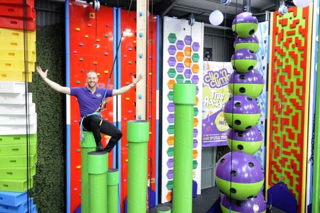 The new Clip 'n Climb attraction with owner Dan Whiston