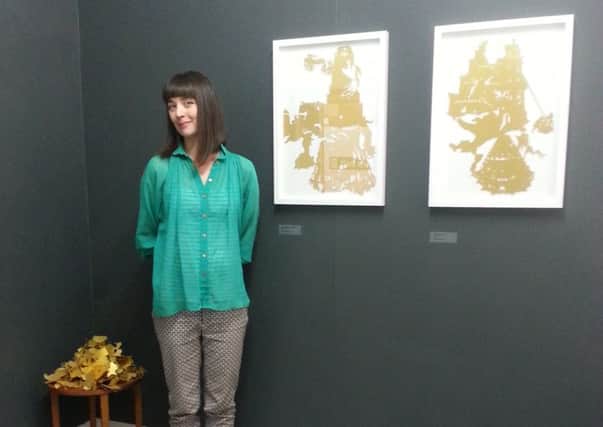 College lecturer Tracey Eastham with some of her work