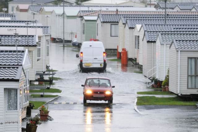 The Cala Gran holiday park in Fleetwood during flooding last year