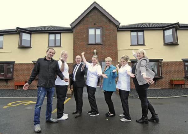 Pilling Nursing Homen is set to reopen under new management who have refurbished the building.  L-R are Eric Charlesworth, Victoria Surtees, Phil Bradshaw, Abbey Mealor, Jenny Whiteside, Donna Smith and Kirsty Miller