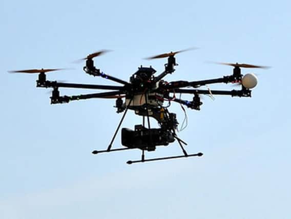 The gadget had multiple arms and up to eight rotors