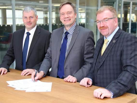 From left to right in DAC1 its Stephen Hardy (Nuclear Regulation Group Manager at Environment Agency), Richard Savage (Chief Nuclear Inspector at ONR), Ash Townes (Moorside project director at Westinghouse).