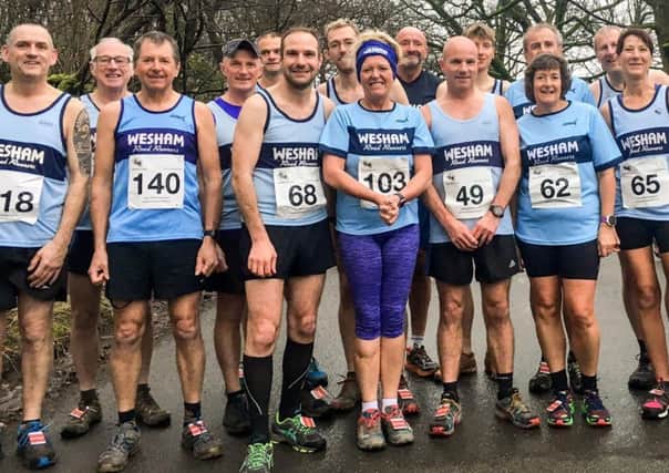 Some of the Wesham team before the start of the Curlys Trail race