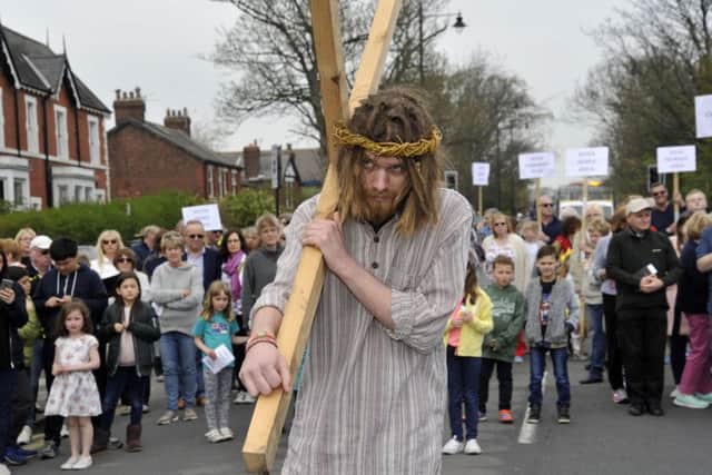 Harry Brack from Lytham as Jesus in the Passion Play performed around Lytham
