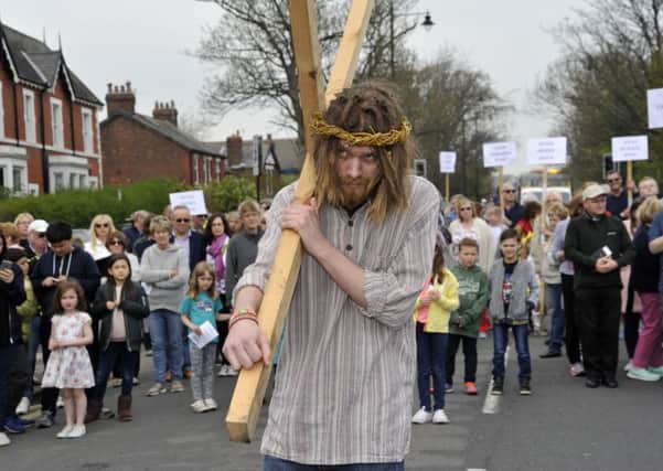 Harry Brack from Lytham as Jesus in the Passion Play performed around Lytham