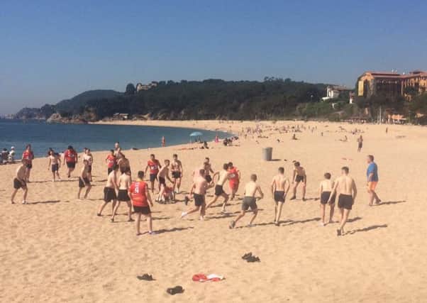 The Fleetwood players train in Spain
