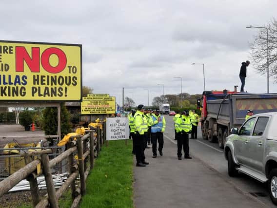 The man has been on top of the lorry all night, police said